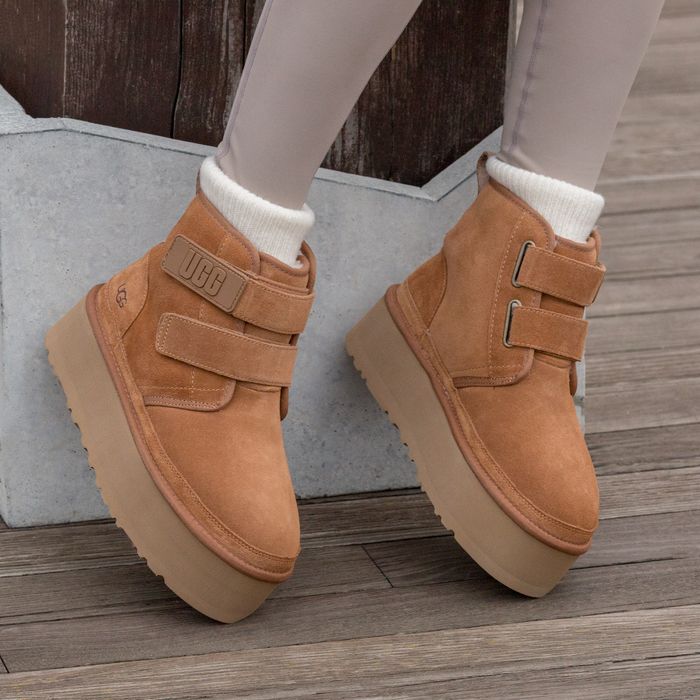 Уггі UGG Neumel Platform Chukka Chestnut premium | Угги натуральные жіночі