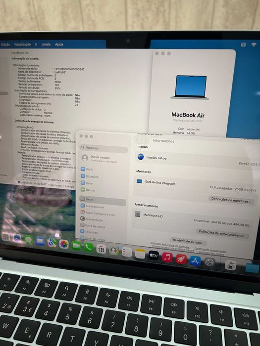Macbook Air M4 - 13P - 24/512GB - AZUL CÉU - 24 MESES DE GARANTIA