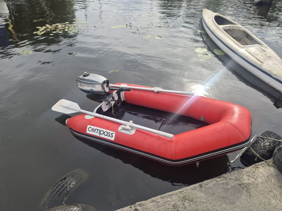 Ponton Compass MS 180S + Silnik zaburtowy Mariner 3.3 KM (2T) – Zestaw na ryby / rekreację