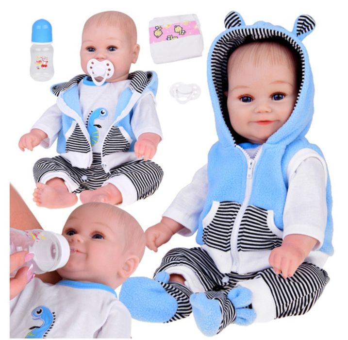 Realistyczna lalka chłopiec Reborn 50 cm bobas gaworzy smieje sie