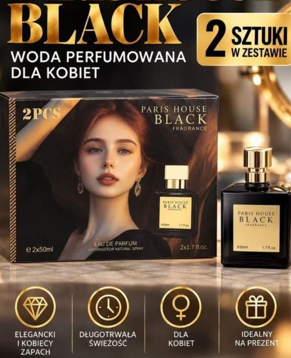 Paris House Black zestaw perfum damskich 2×50 ml
