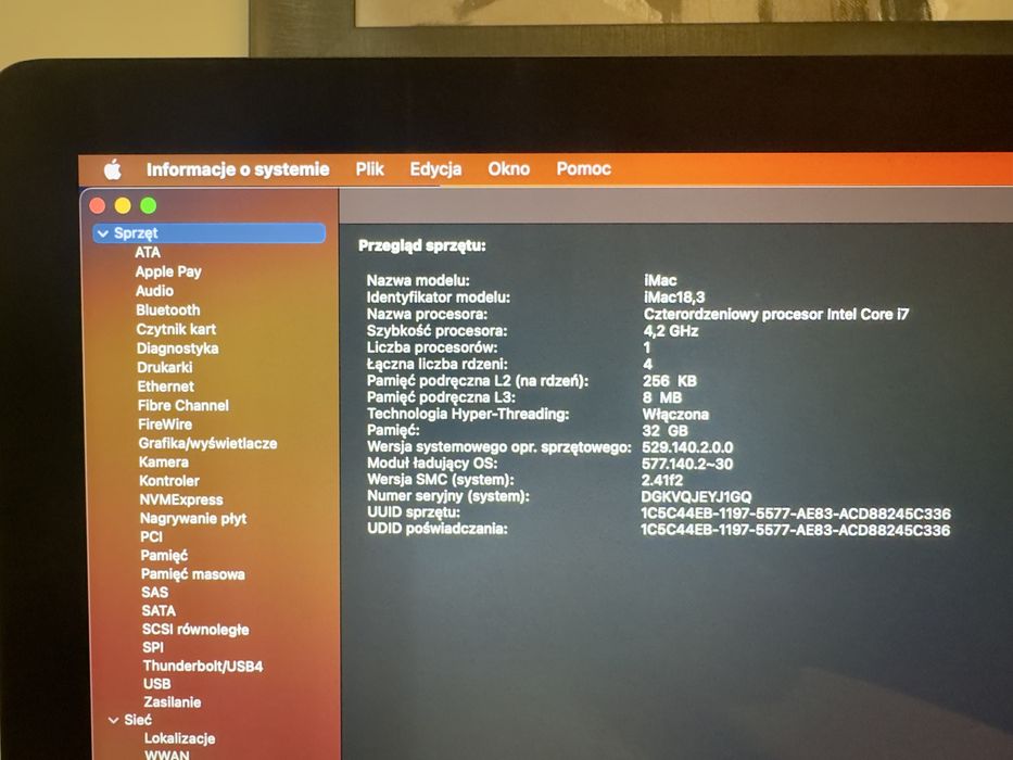 iMac 27" 2017, 5k, Intel i7 4,2 GHz, 32Gb RAM, SSD 1,1 Tb, Pro 580 8Gb