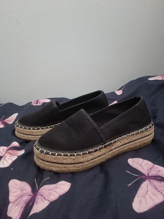 Espadryle czarne Jenny Fairy 38 wyższe nowe