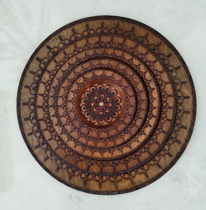 Pratos de madeira de decoração de paredes