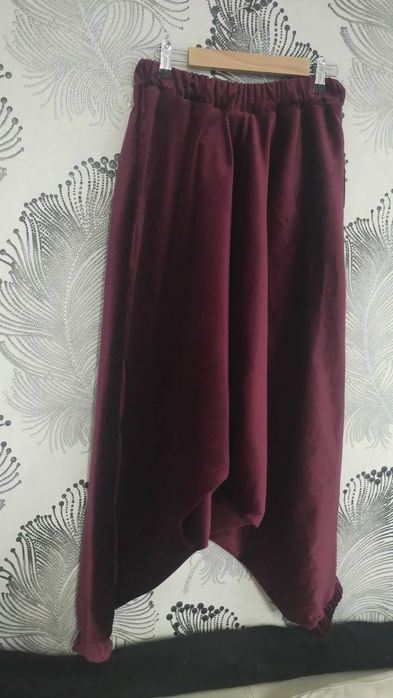 Haremki Alladynki welurowe damskie S,M,L Bordo