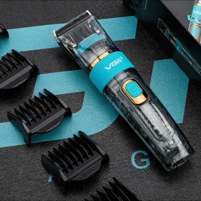 Акумуляторна машинка для стрижки волосся + 6 насадок, з USB, VGR V-695