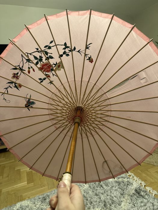 Japonska parasolka jedwab vintage