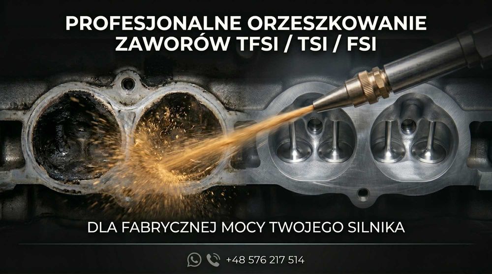 Czyszczenie nagaru orzeszkowanie dolotu zaworów TFSI TSI FSI
