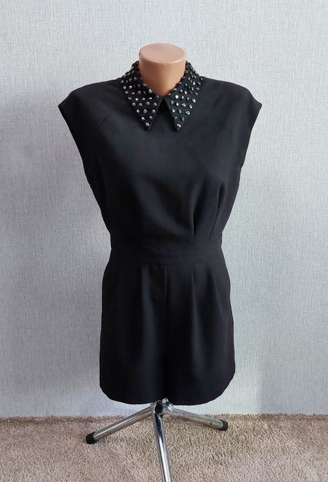 Черный комбинезон ромпер Warehouse с воротником. 44 р. UK 10, M.