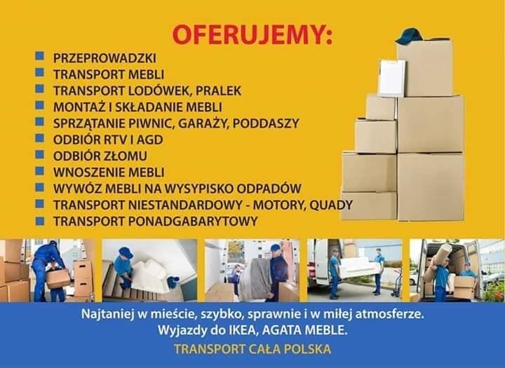 Taxi Bagażowe, Przeprowadzki Elbląg, Tani Transport Elbląg