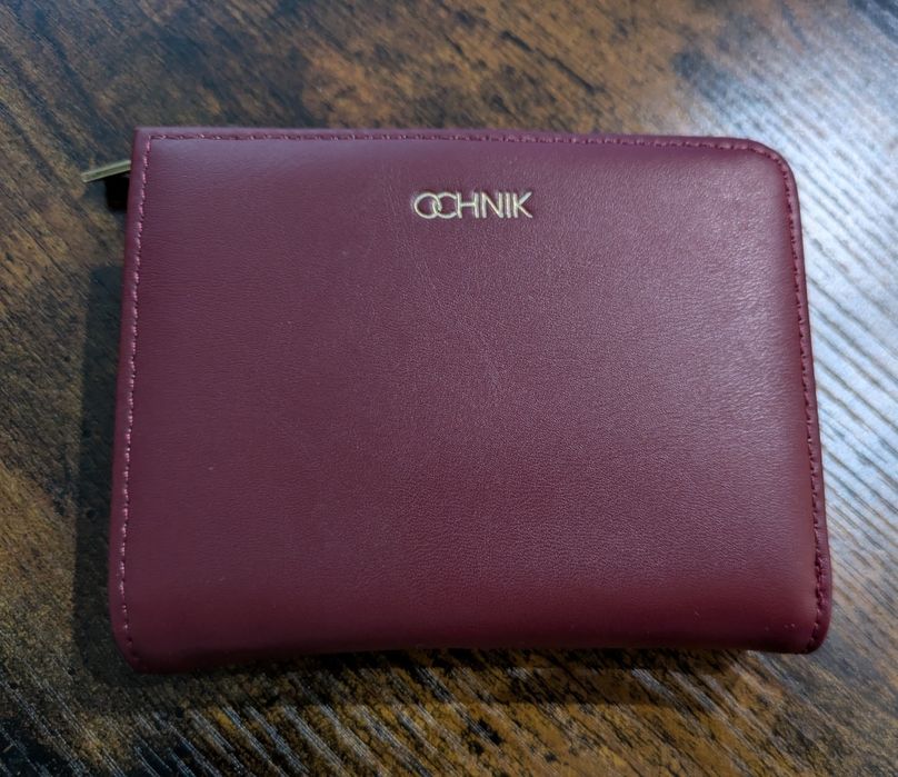 Elegancki bordowy portfel damski Ochnik NOWY
