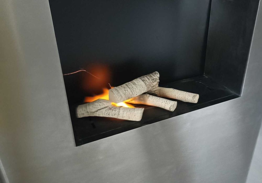 Duży obustronny wolnostojący  Bio kominek