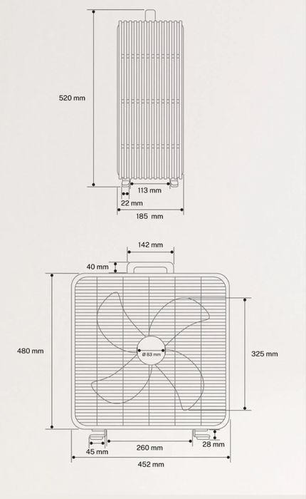 CREATE Air Floor Box - Ventoinha de chão industrial 90W