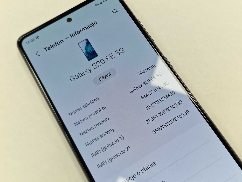 Samsung Galaxy S20 FE 5G Dual SIM/ 6GB/ 128GB/ Cloud Navy + ładowarka