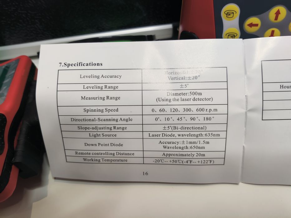 Nível Laser ROTATIVO (linha verde). Alcance 500 m. Com RECEPTOR. NOVO.