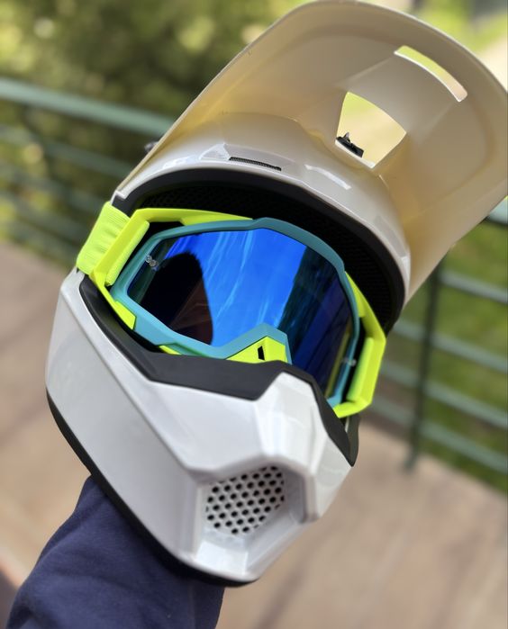 Ендуро кросовий шолом ORZ, Fox на мотоцикл шлем білий із окулярами DOT