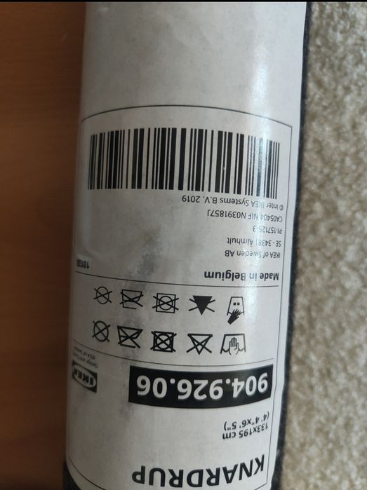 Tapete pelo curto, branco, 133x195 cm