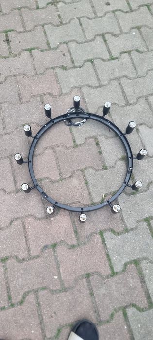 NOWY Zyrandol czarny okragly 12 zarowek