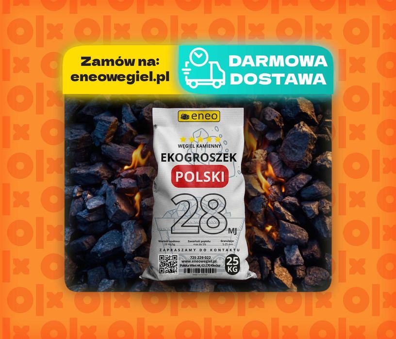 PROMOCJA Węgiel Groszek DARMOWA DOSTAWA - Węgiel workowany, orzech, groszek, miał węglowy, kostka - Transport gratis w całej Polsce!