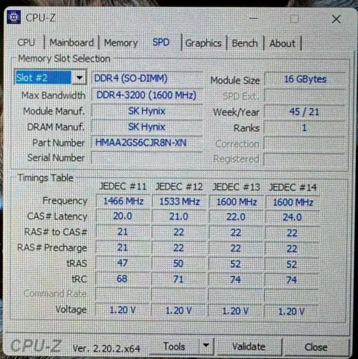 RAM: SK HYNIX 16gb 1rx8 pc4 3200aa sa2 13