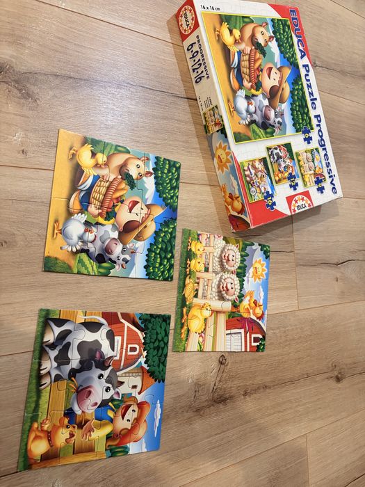 Puzzle zwierzatka na farmie 3 w 1, 3+