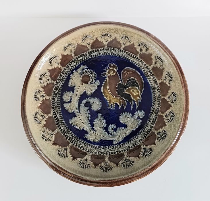 Ceramiczny talerz dekoracyjny z Kogutem - Vintage