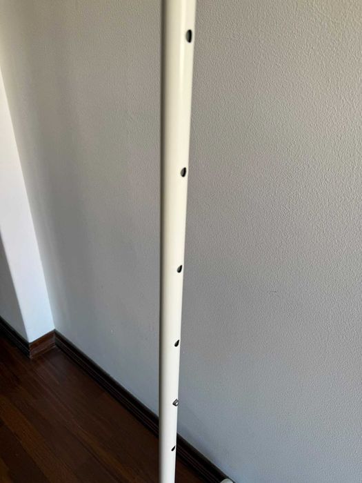 Charriot Metálico Branco com Rodas e Prateleira (Altura Ajustável)