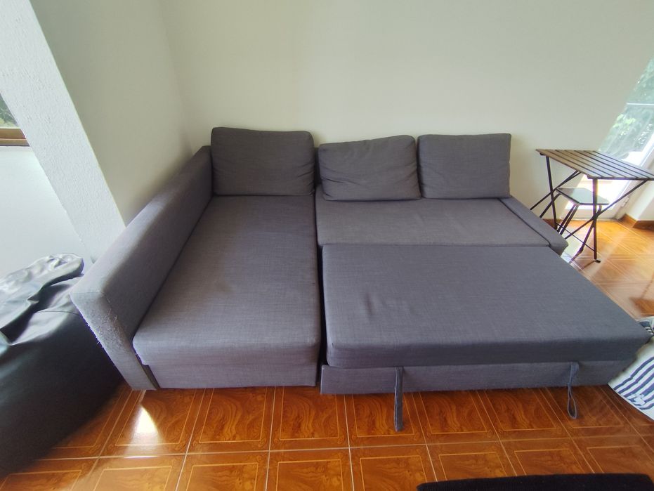 Sofá-Cama de Canto com Arrumação IKEA FRIHETEN (Cizento Escuro)