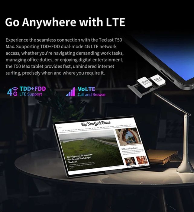 Планшет Teclast T50 MAX Глобальна вер. 11''  20\256 2 SIM NEW + ЧОХОЛ