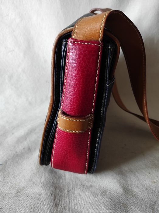 Torebka damska na ramię La Tour Eiffel granatowo czerwono beżowa