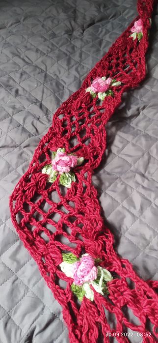 Szal 2 szt. Biały i czerwony