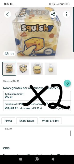 Zestaw gniotków nowych