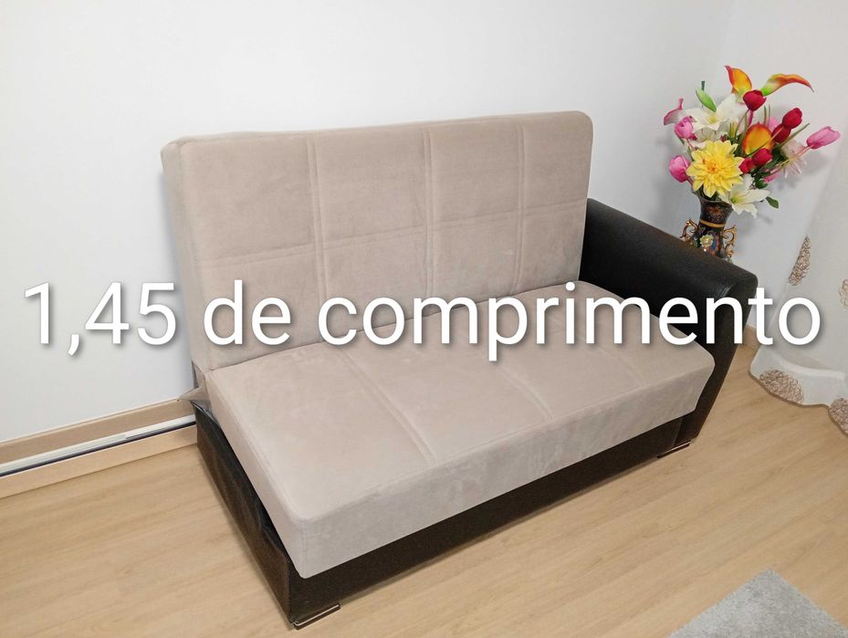 Sofá-cama de canto com arrumação