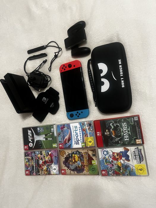 Nintendo Switch Oled Zestaw + Etui + 6 Gier