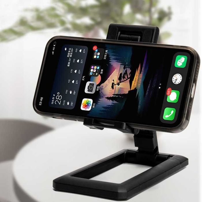 Podstawka uchwyt do telefonu tabletu regulowany kąt czarna stabilna