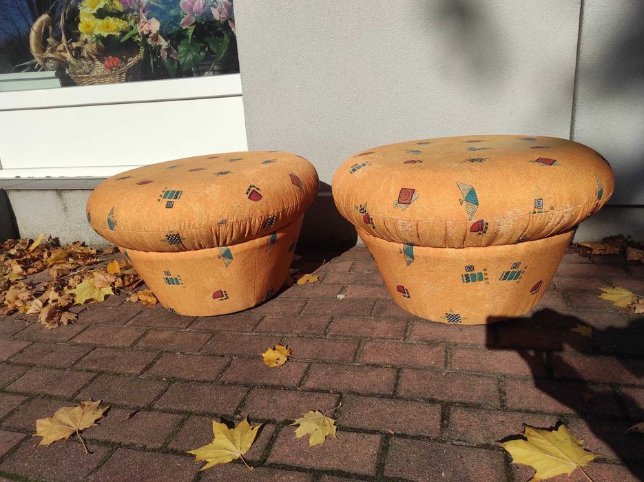 Duże Pufy Okrągłe, Komplet puf, Pufa 2 sztuki