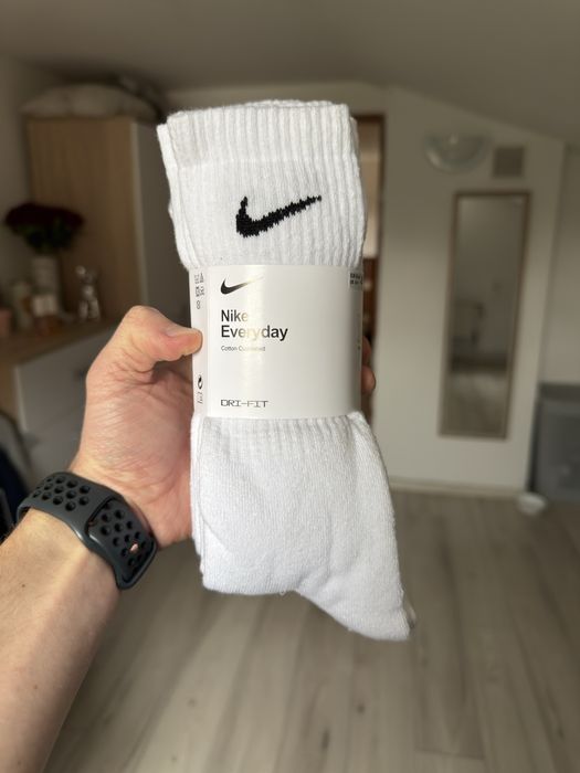 Skarpety Nike Białe długie  42/46 3-pack!