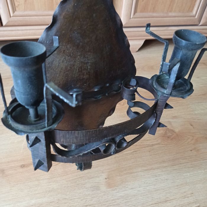 Kinkiet mosiężny kuty