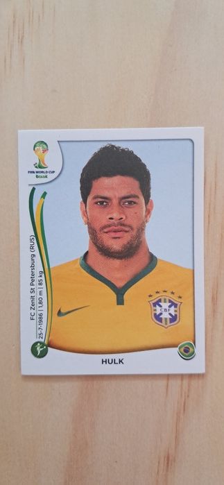 Cromo futebol de Hulk(Mundial 2014)da Panini