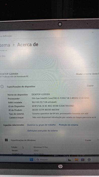 HP ProBook 450 G8 | i5-1135G7 | 16GB RAM | SSD 512GB | Windows 11 Pro