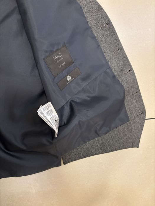 Szara welniana kamizelka m&s garniturowa uniwersalna