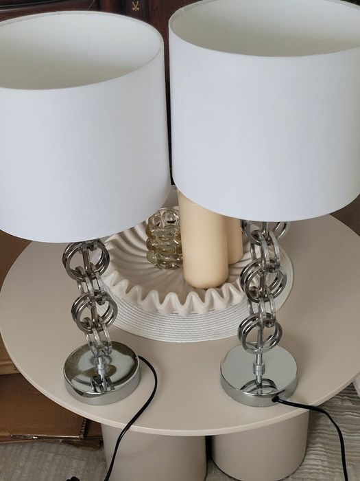 Dwie lampy srebrne