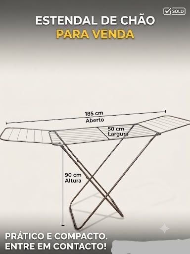 Estendal de Chão Prático e Compacto