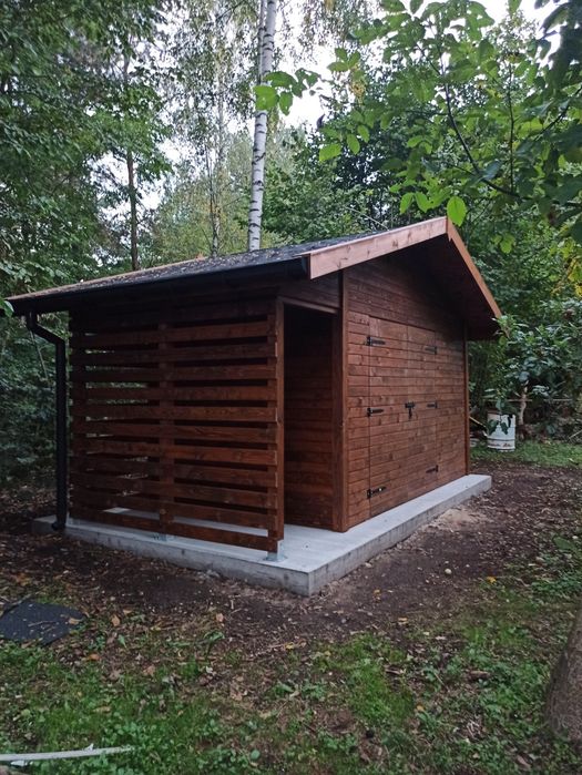 Domki narzędziowe drewniane, zabudowy na kosze