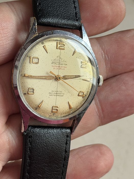 Atlantic Worldmaster Superextra 21 jewels, duzy 38/47mm, sprawny