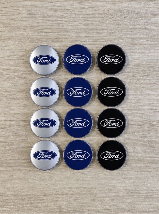 Conjunto Centros Tampas Ford 54mm 56mm 60mm 63mm 65mm 68mm