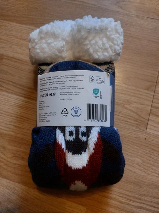 Шкарпетки зимові з новорічним принтом