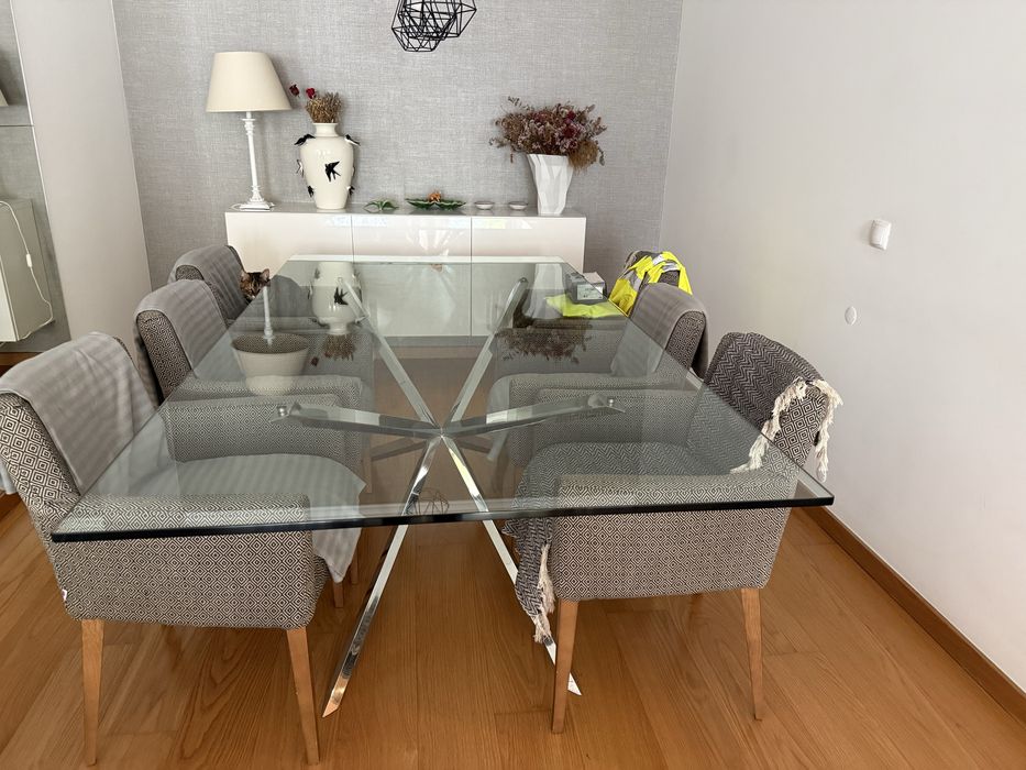 Mesa sala com 6 cadeiras