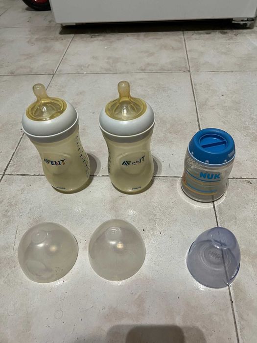 Conjunto de Biberões e copos de transição