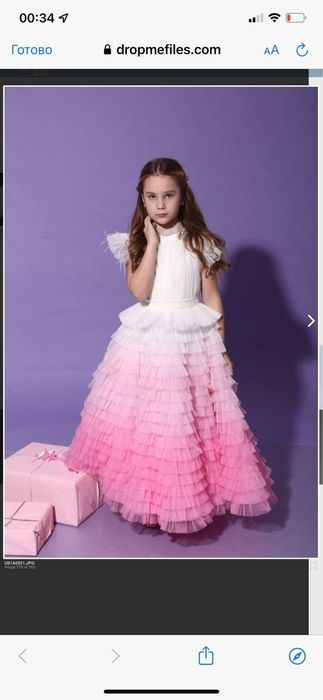 Изыканное платье для вашей принцессы,эксклюзив.Длина  110 см